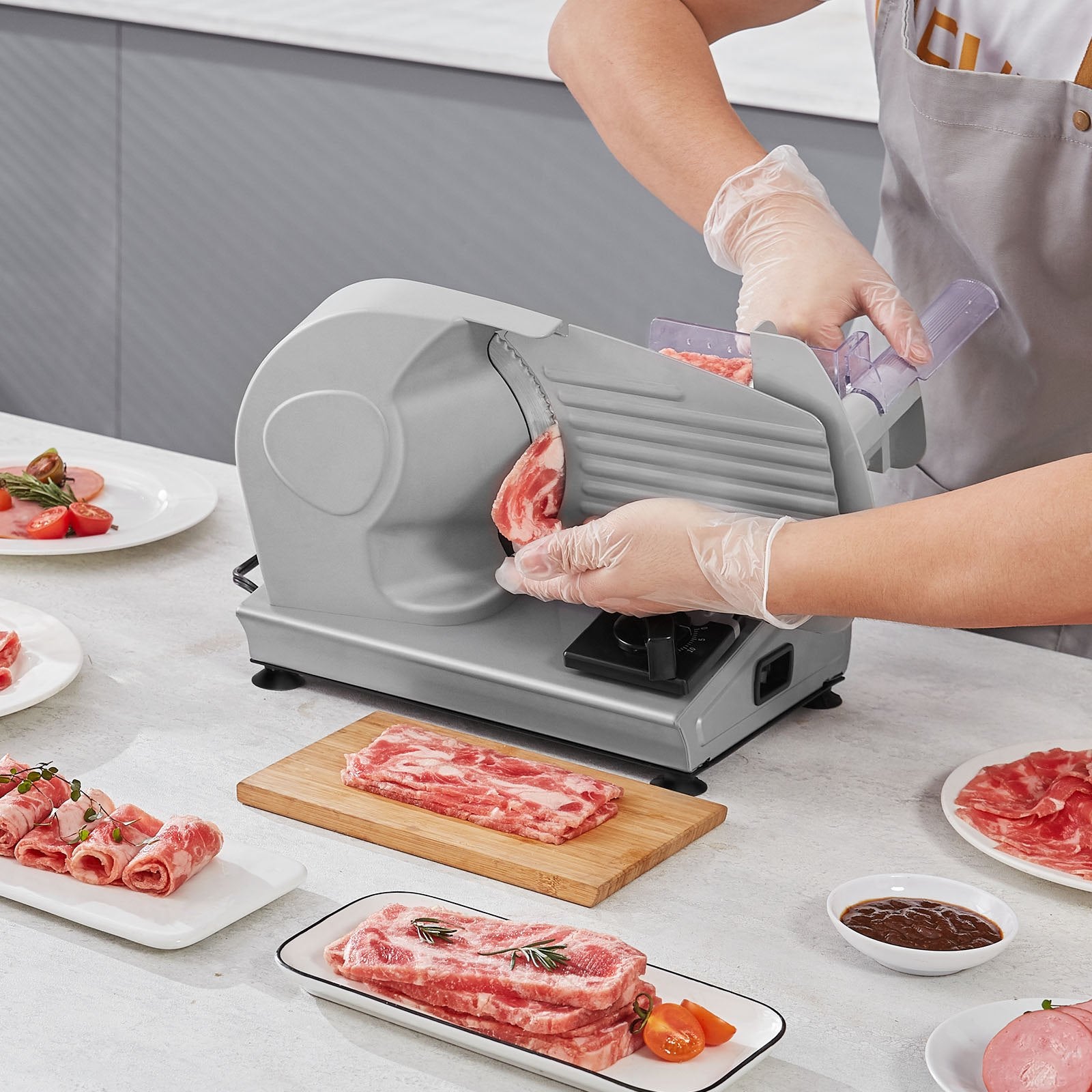 Meat Slicer, 180W Electric Deli Food Slicer with 7.5" SUS420 Stainless Steel Blade and Blade Guard, 0 - 0.6 V952-JYDRQPJ180WJFCEOPV3