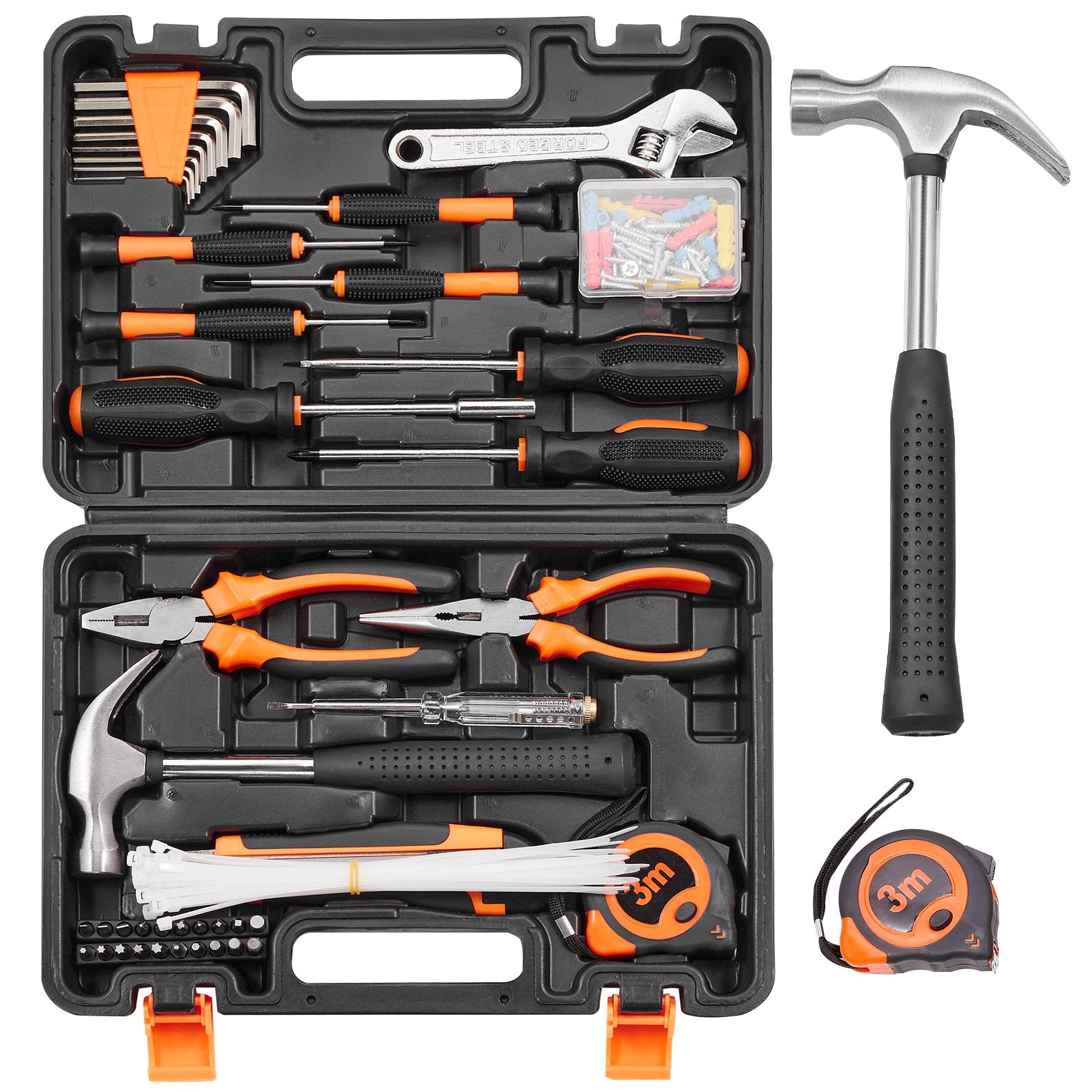 Tool Kit 132 Piece General Household Hand Tool Set with Portable Tool Case V952-JYGJTZ148PCSEF4LIV0