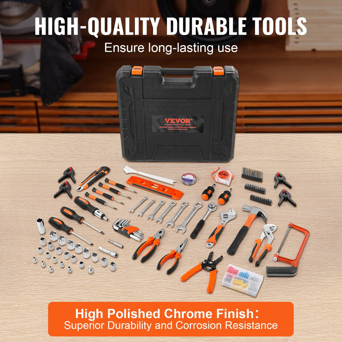 Tool Kit 216 Piece General Household Hand Tool Set with Portable Tool Case V952-JYGJTZ799PCSGG78EV0