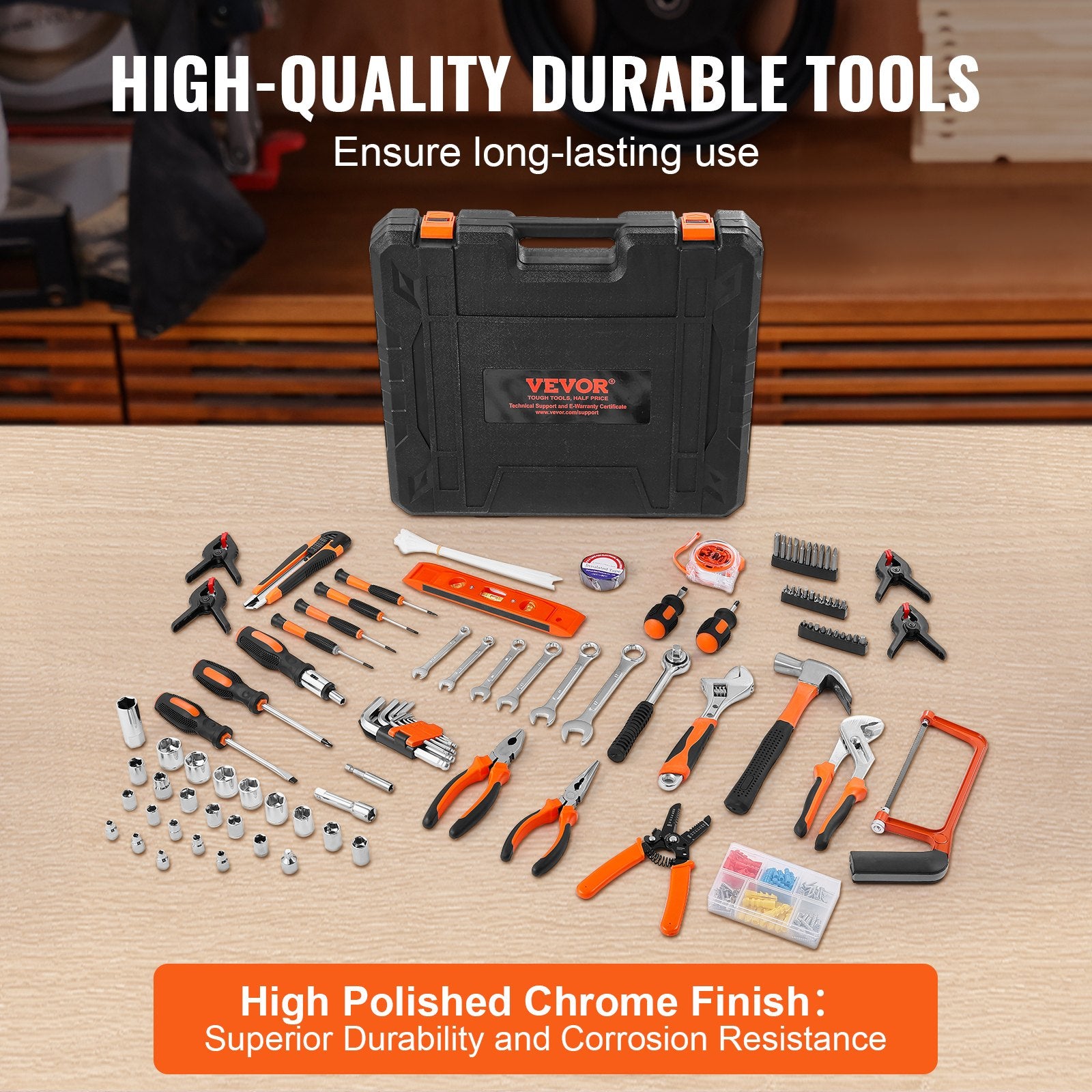 Tool Kit 216 Piece General Household Hand Tool Set with Portable Tool Case V952-JYGJTZ799PCSGG78EV0
