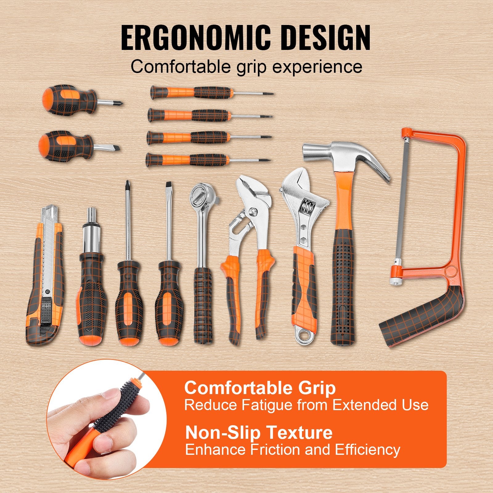 Tool Kit 216 Piece General Household Hand Tool Set with Portable Tool Case V952-JYGJTZ799PCSGG78EV0