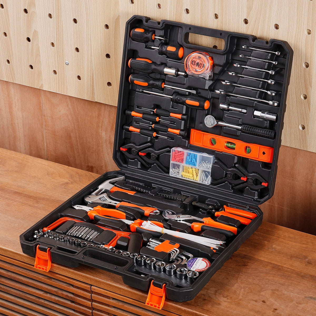 Tool Kit 216 Piece General Household Hand Tool Set with Portable Tool Case V952-JYGJTZ799PCSGG78EV0