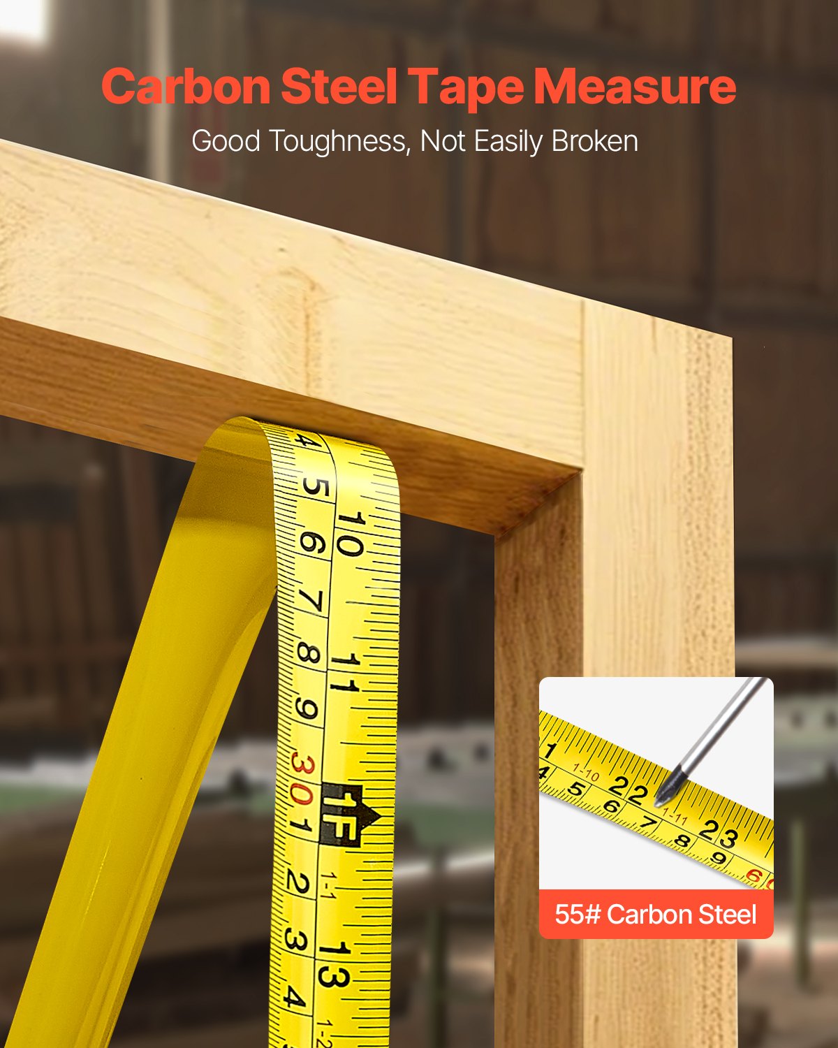 Tape Measure 7620mm Retractable Imperial Metric for Decoration V952-JYJC25INCH255RTY3001V0