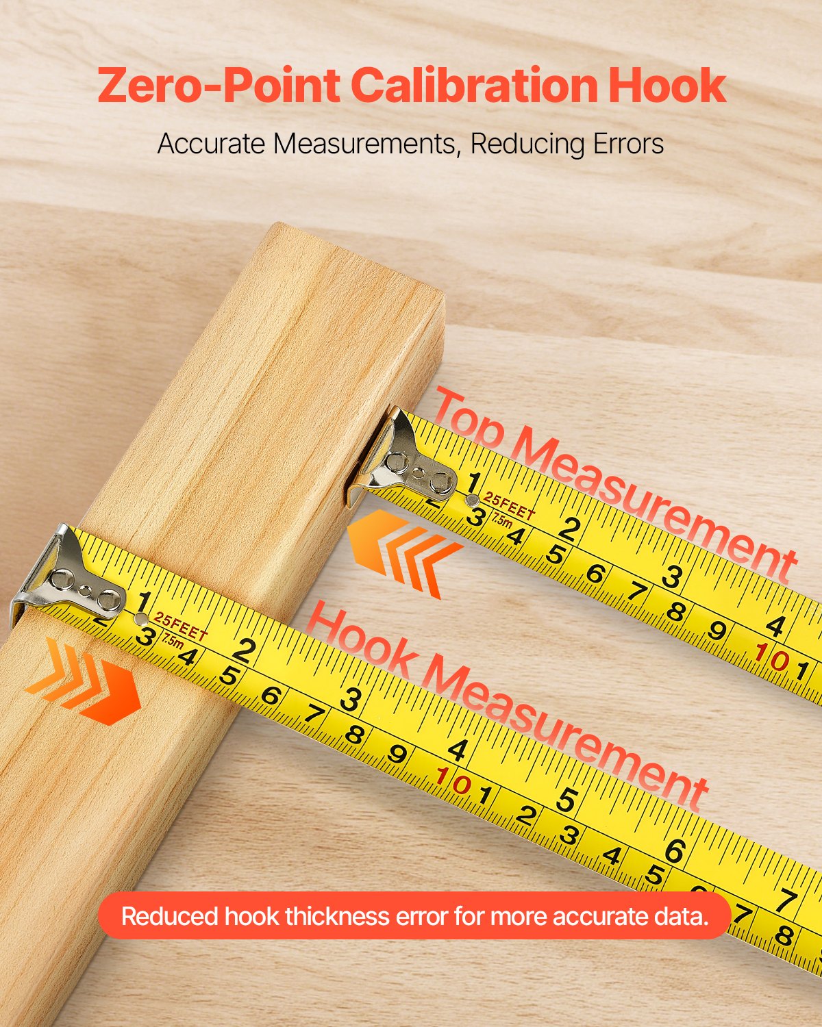 Tape Measure 7620mm Retractable Imperial Metric for Decoration V952-JYJC25INCH255RTY3001V0