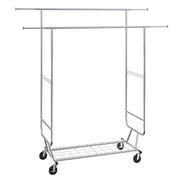 Heavy Duty Clothes Rack, Double Hanging Rod Clothing Garment Rack for Hanging Clothes, Adjustable Height and V952-JYKCYJ4858221BPVDV0