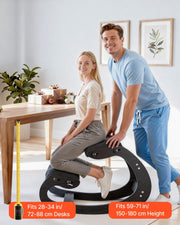 Ergonomic Kneeling Chair, Wooden Posture Knee Chair with Adjustable Thick Foam Cushions & Solid Wood Frame, V952-JYKGYHSBDLWKT4TV5001V0