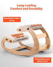 Ergonomic Kneeling Chair, Wooden Posture Knee Chair with Adjustable Thick Foam Cushions & Solid Wood Frame, V952-JYKGYMBSBDLWFBRDG001V0