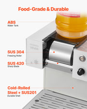 Snowflake Ice Machine, 40KG/24H Snowflake Ice Maker, Ice-Shaver Machine with Stainless Steel Blade, Electric V952-JYNBJFL40KG2DH503001V3