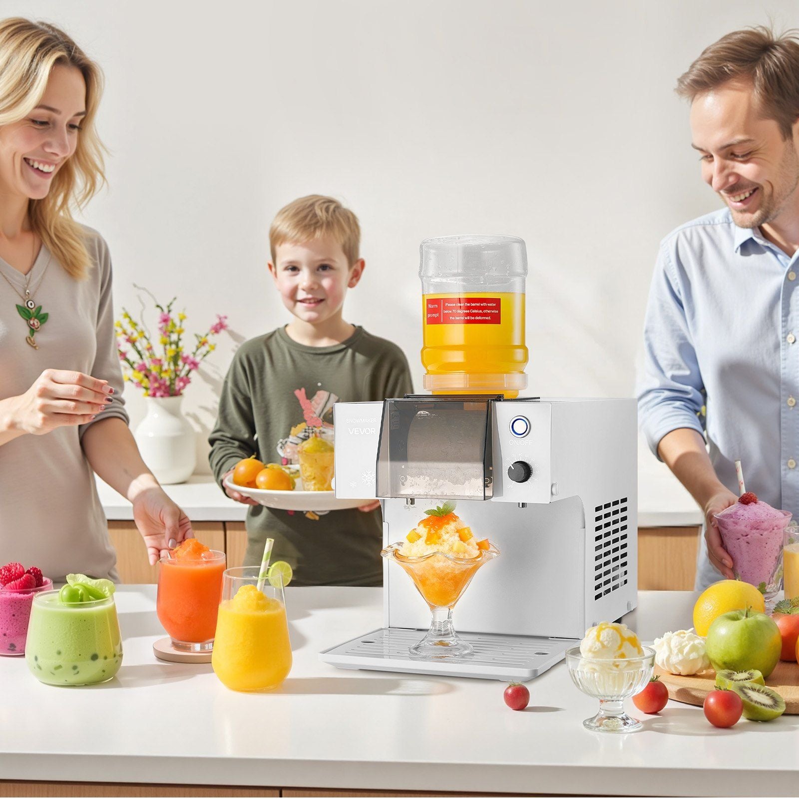 Snowflake Ice Machine, 60KG/24H Snowflake Ice Maker, Ice-Shaver Machine with Stainless Steel Blade, Electric V952-JYNBJFL60KG2QMVKB001V3