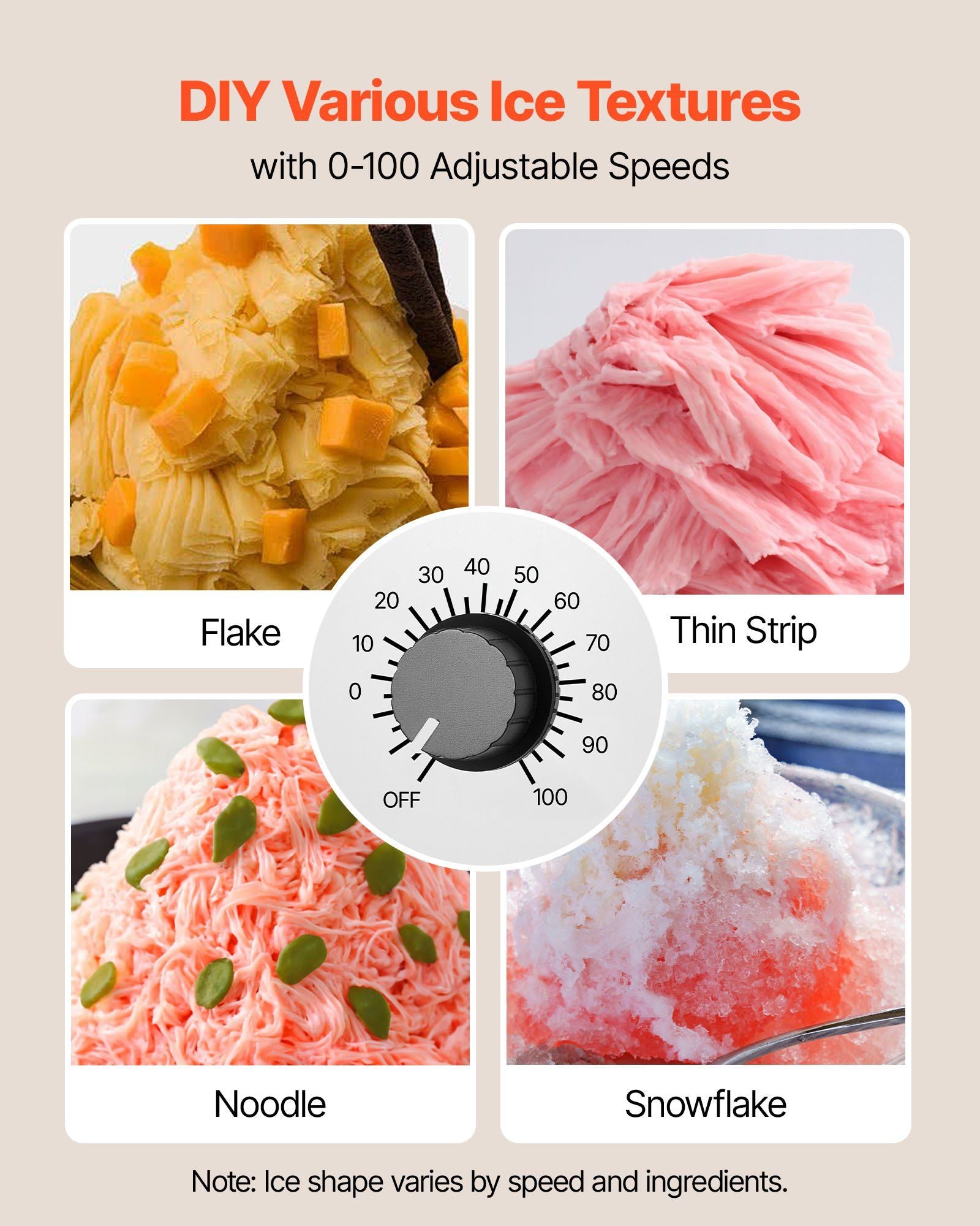 Snowflake Ice Machine, 80KG/24H Snowflake Ice Maker, Ice-Shaver Machine with Stainless Steel Blade, Electric V952-JYNBJFL80KG2AWYVE001V3