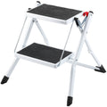 Step Ladder 2-Step 150kg Capacity, Ergonomic Folding Steel Step Stool with Wide Anti-Slip Pedal, Sturdy Step V952-JYTDGKZDLB00QE3JSV0
