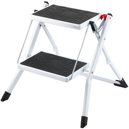 Step Ladder 2-Step 150kg Capacity, Ergonomic Folding Steel Step Stool with Wide Anti-Slip Pedal, Sturdy Step V952-JYTDGKZDLB00QE3JSV0