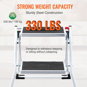 Step Ladder 2-Step 150kg Capacity, Ergonomic Folding Steel Step Stool with Wide Anti-Slip Pedal, Sturdy Step V952-JYTDGKZDLB00QE3JSV0