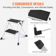 Step Ladder 2-Step 150kg Capacity, Ergonomic Folding Steel Step Stool with Wide Anti-Slip Pedal, Sturdy Step V952-JYTDGKZDLB00QE3JSV0