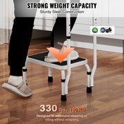 Step Stool 1-Step 150KG Capacity, 3 Adjustable Height with Handle Steel Step Ladder, Portable Toddler Step V952-JYTDGYBDFSFGRM69CV0