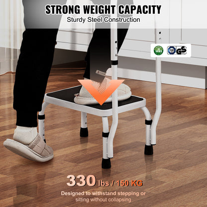 Step Stool 1-Step 150KG Capacity, 3 Adjustable Height with Handle Steel Step Ladder, Portable Toddler Step V952-JYTDGYBDFSFGRM69CV0