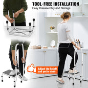 Step Stool 1-Step 150KG Capacity, 3 Adjustable Height with Handle Steel Step Ladder, Portable Toddler Step V952-JYTDGYBDFSFGRM69CV0