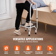 Step Stool 1-Step 150KG Capacity, 3 Adjustable Height with Handle Steel Step Ladder, Portable Toddler Step V952-JYTDGYBDFSFGRM69CV0