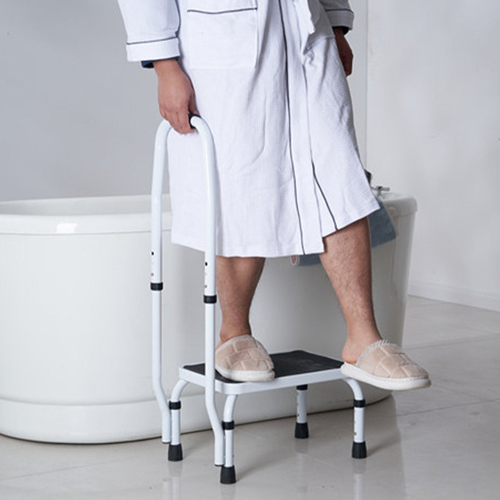 Step Stool 1-Step 150KG Capacity, 3 Adjustable Height with Handle Steel Step Ladder, Portable Toddler Step V952-JYTDGYBDFSFGRM69CV0