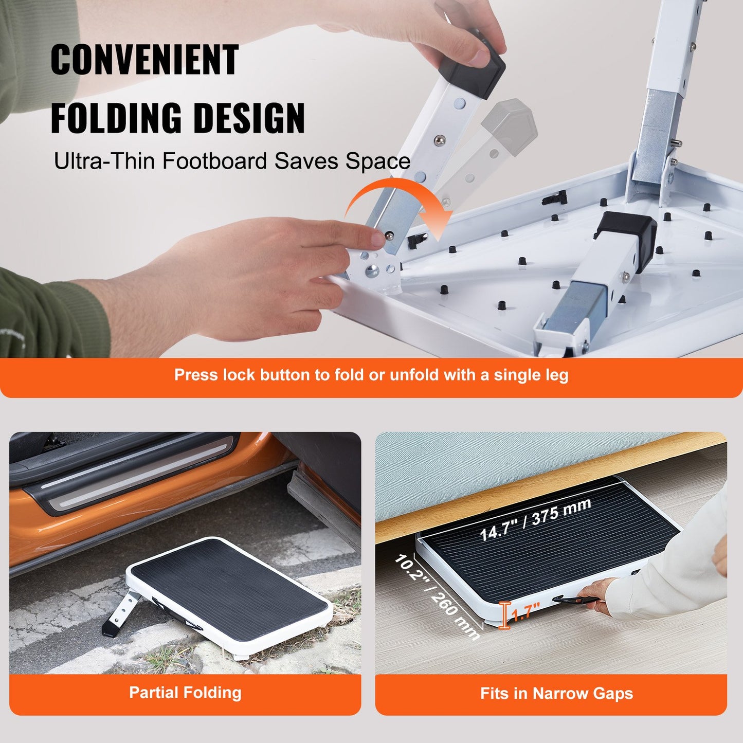 Step Stool 1-Step 150KG Capacity, Folding Steel Step Ladder 3 Adjustable Height, Portable Toddler Step Stools V952-JYTDGYBWFSKZJ2NKYV0