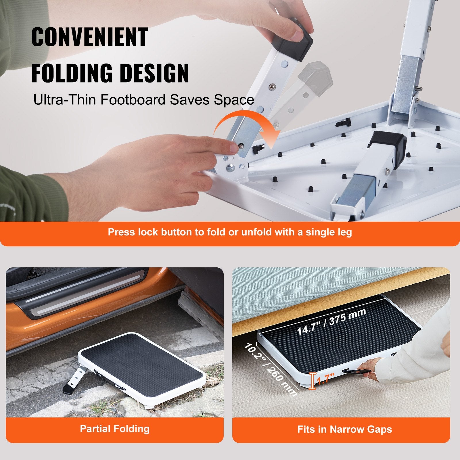 Step Stool 1-Step 150KG Capacity, Folding Steel Step Ladder 3 Adjustable Height, Portable Toddler Step Stools V952-JYTDGYBWFSKZJ2NKYV0