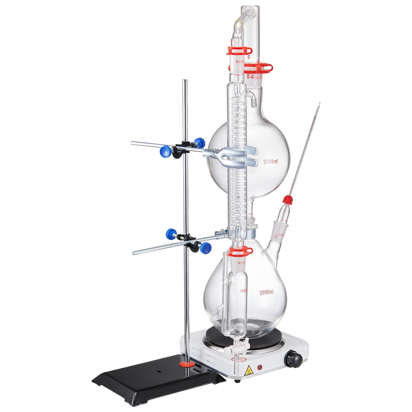 Essential Oil Distillation Kit, 2000ml Distillation Apparatus, 3.3 Boro Lab Glassware Distillation Kit with V952-JYTQBLZZJPDJMWNR6V3