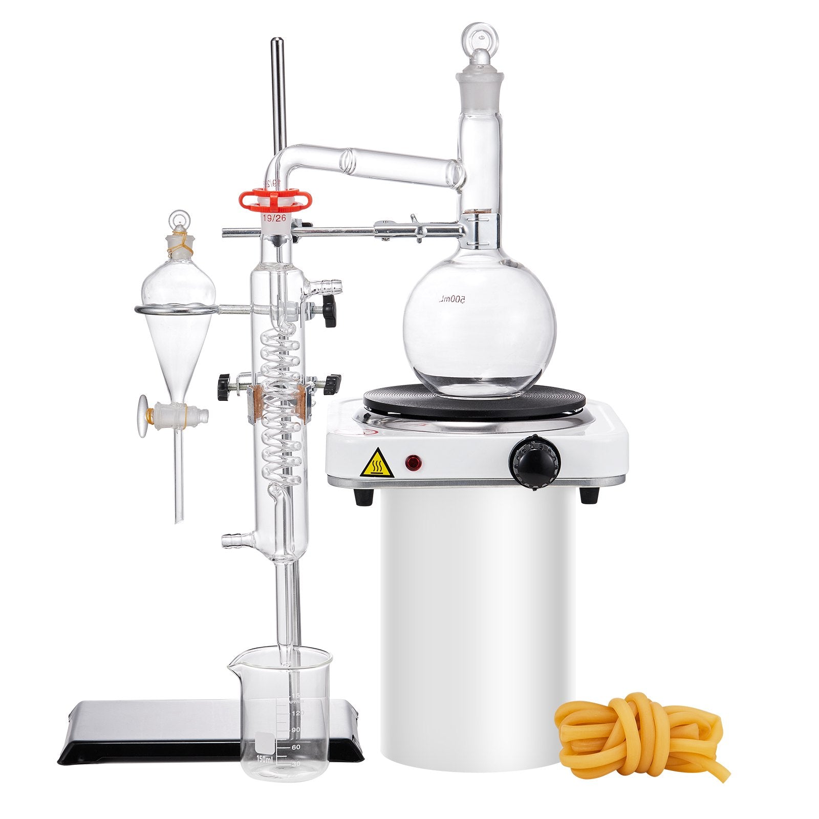 Essential Oil Distillation Kit, 500ml Distillation Apparatus, 3.3 Boro Lab Glassware Distillation Kit with V952-JYTQBLZZJPDJRG1A4V3
