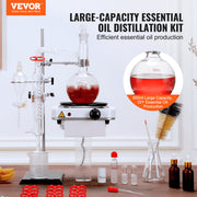 Essential Oil Distillation Kit, 500ml Distillation Apparatus, 3.3 Boro Lab Glassware Distillation Kit with V952-JYTQBLZZJPDJRG1A4V3