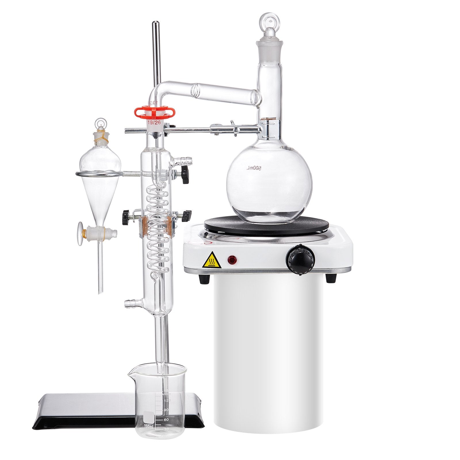 Essential Oil Distillation Kit, 500ml Distillation Apparatus, 3.3 Boro Lab Glassware Distillation Kit with V952-JYTQBLZZJPDJRG1A4V3