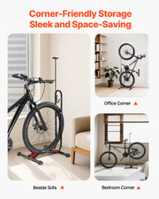 Bike Rack, Upright Bike Stand Floor for 406.4 to 700 mm Mountain & Road Bikes, Vertical & Horizontal Bicycle V952-JYZXCTFJHSHJ435N7001V0