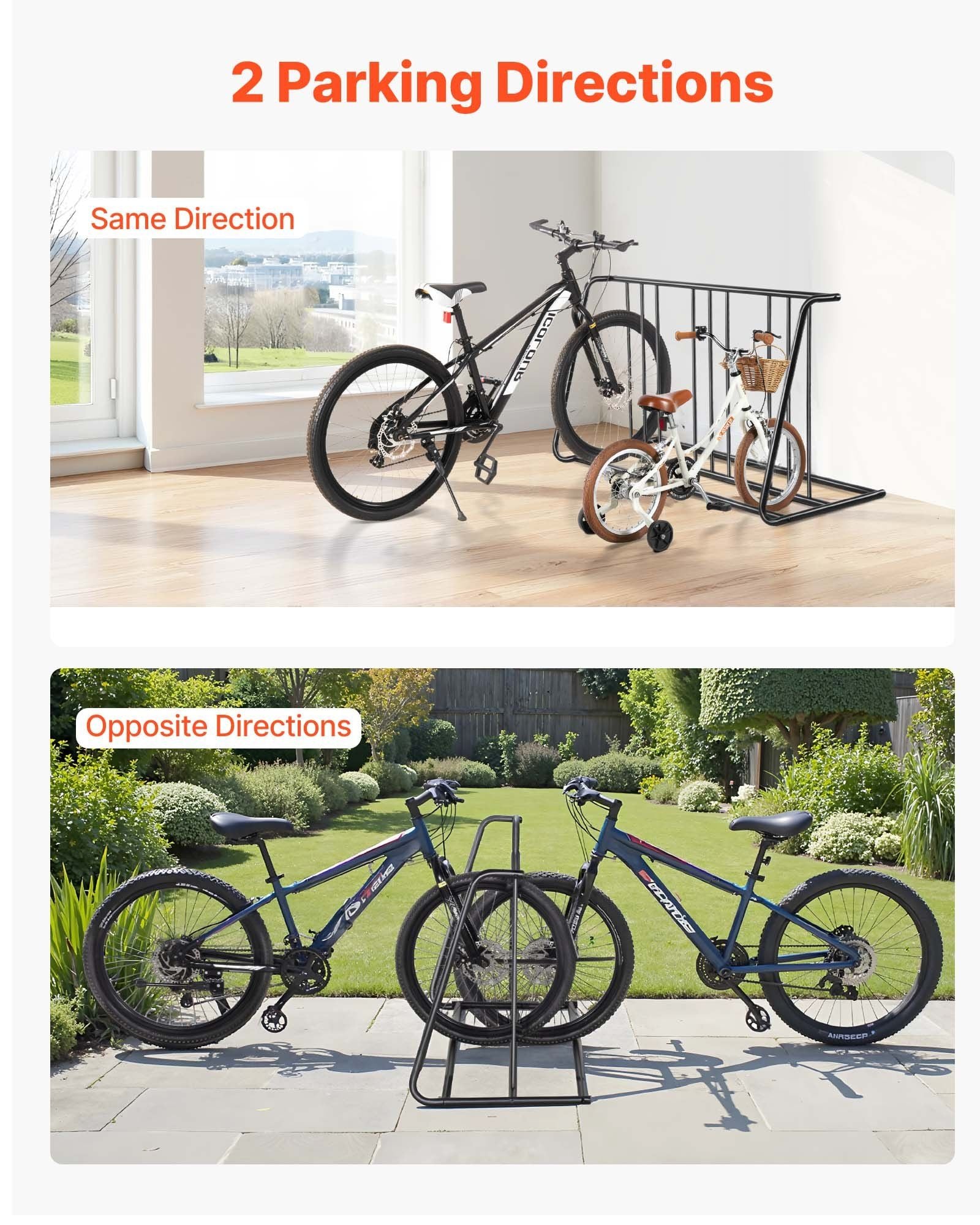 Bike Rack, Fits Tire Width 3 Inch/76.2 mm, Carbon Steel Double-Sided Grid Bike Rack Stand, Freestanding V952-JYZXCTFJHSHJKX23S001V0
