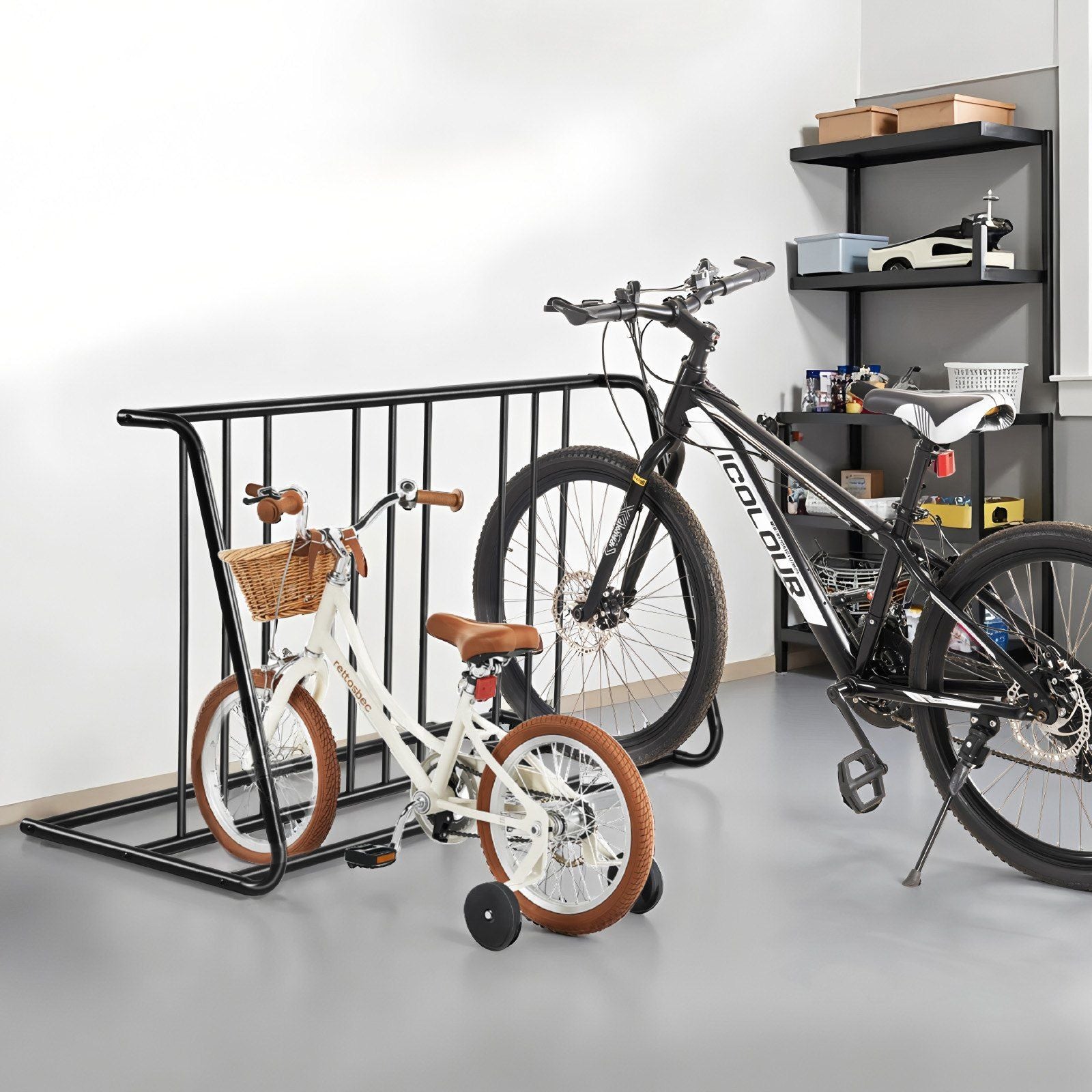 Bike Rack, Fits Tire Width 3 Inch/76.2 mm, Carbon Steel Double-Sided Grid Bike Rack Stand, Freestanding V952-JYZXCTFJHSHJKX23S001V0