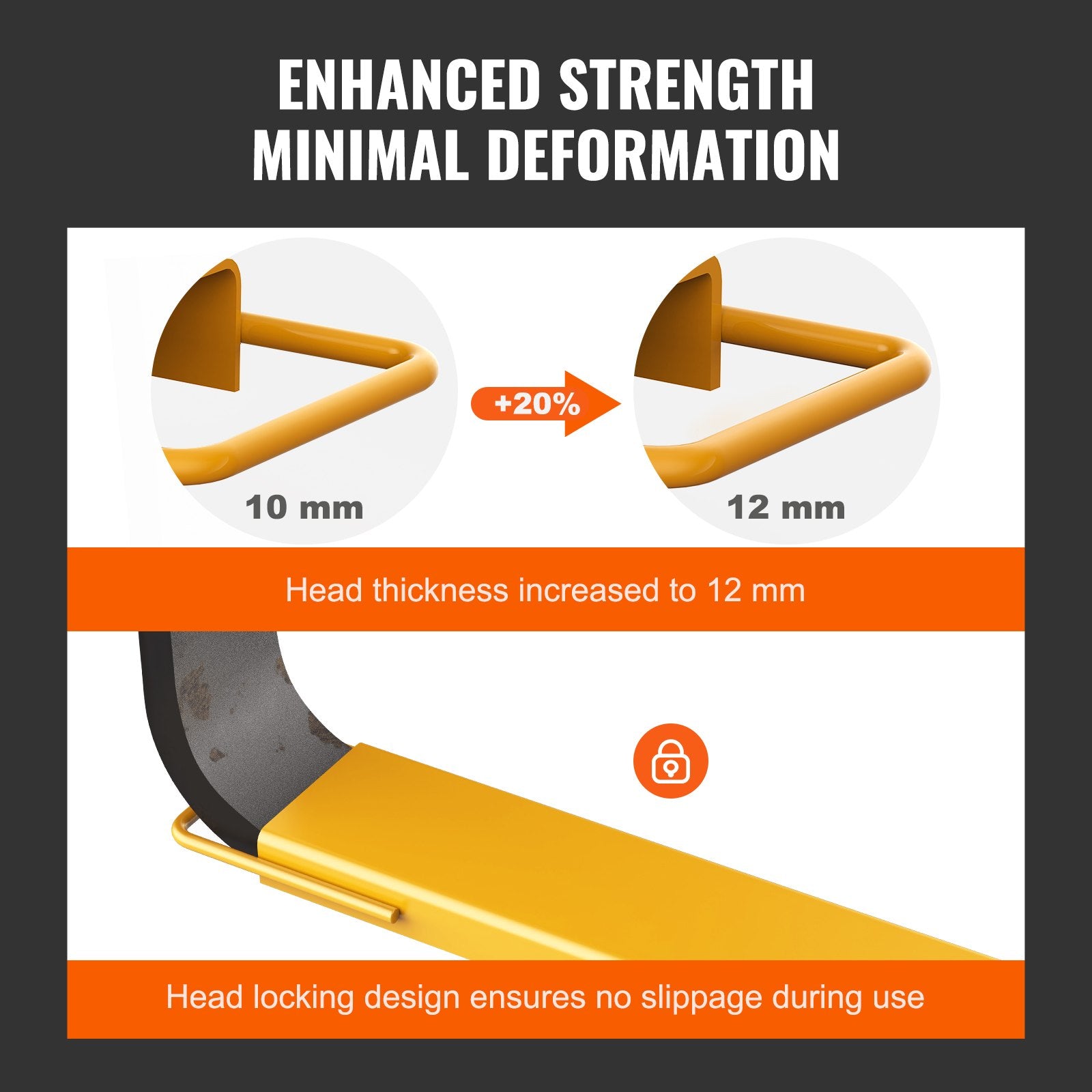 Pallet Fork Extensions, 1520 mm Length 115 mm Width, Heavy Duty Steel Fork Extensions for Forklifts, 1 Pair V952-JZHCTYTS60INR541KV0