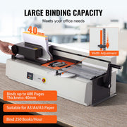 Thermal Binding Machine, 400 Sheets Capacity Hot Glue Binding Machine, Thermal Book Binder 40mm Binding V952-JZJ20400Z12649PLHV3