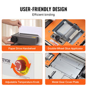 Thermal Binding Machine, 400 Sheets Capacity Hot Glue Binding Machine, Thermal Book Binder 40mm Binding V952-JZJ20400Z12649PLHV3