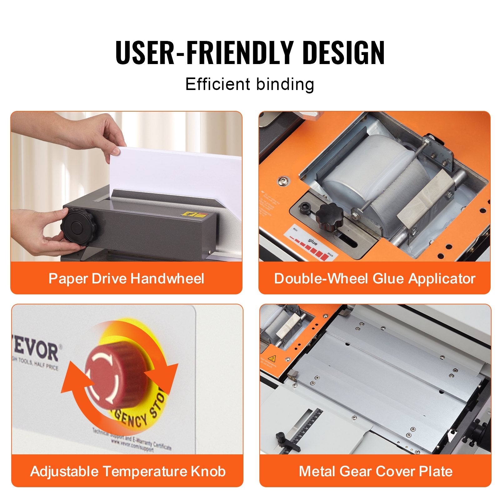 Thermal Binding Machine, 400 Sheets Capacity Hot Glue Binding Machine, Thermal Book Binder 40mm Binding V952-JZJ20400Z12649PLHV3