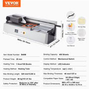 Thermal Binding Machine, 400 Sheets Capacity Hot Glue Binding Machine, Thermal Book Binder 40mm Binding V952-JZJ20400Z12649PLHV3