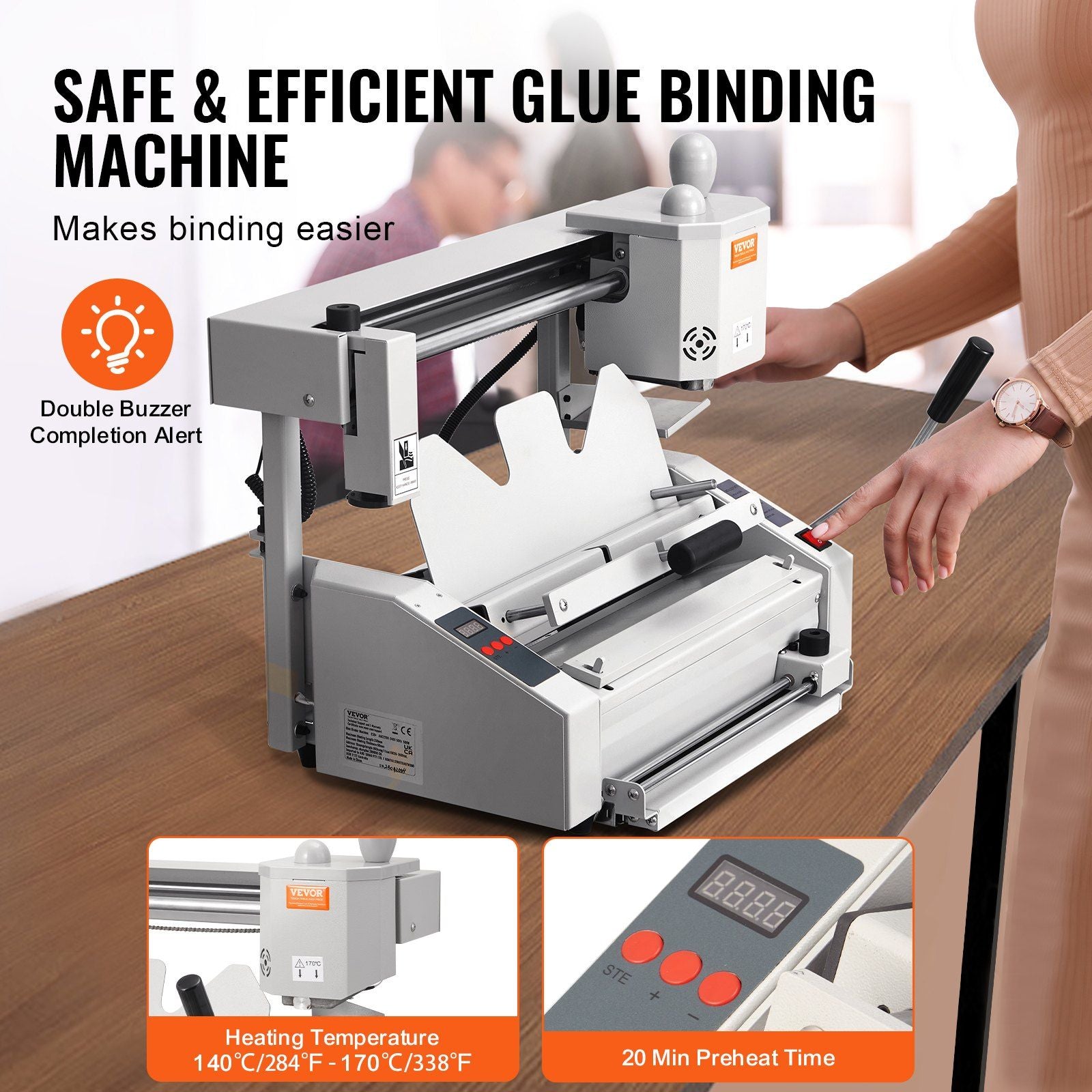 Thermal Binding Machine, 400 Sheets Capacity Hot Glue Binding Machine, Thermal Book Binder 50mm Binding V952-JZJ20500Z126KS8FHV3