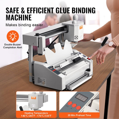 Thermal Binding Machine, 400 Sheets Capacity Hot Glue Binding Machine, Thermal Book Binder 50mm Binding V952-JZJ20500Z126KS8FHV3