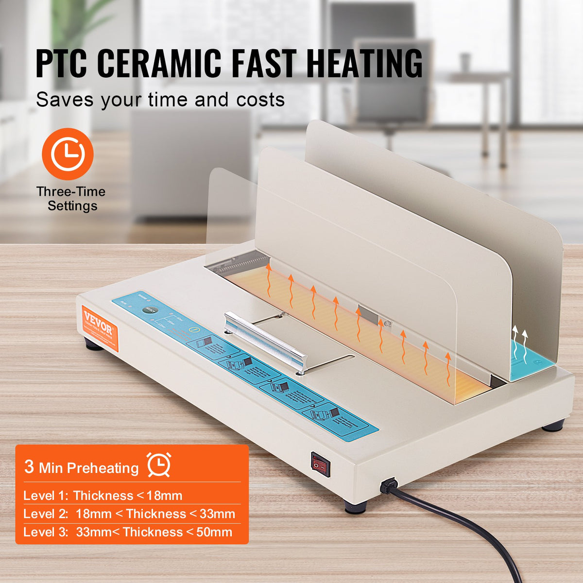 Thermal Binding Machine, 500 Sheets Capacity Book Binding Machine, Thermal Book Binder 50mm Binding Thickness V952-JZJ20500Z126NIUG7V3