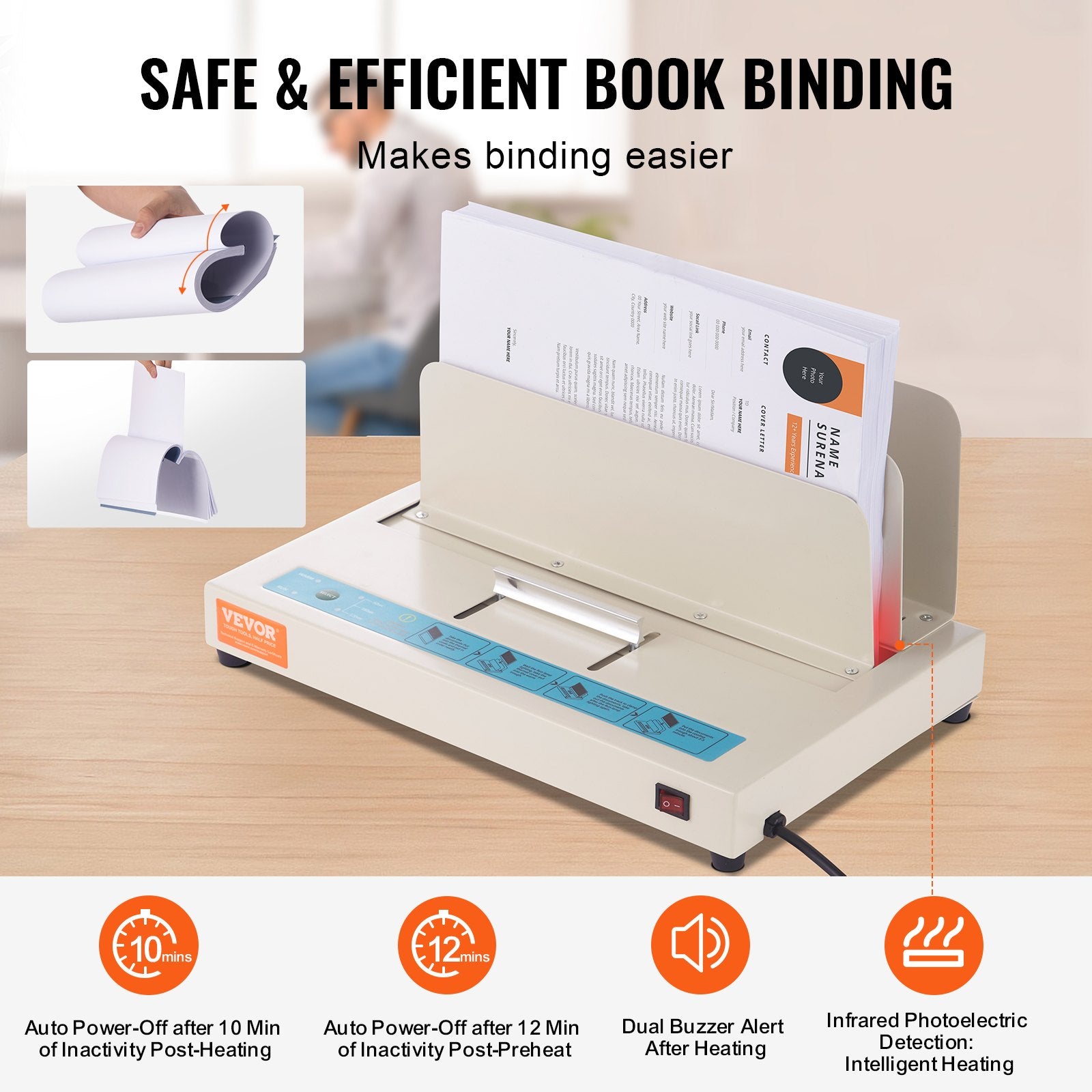 Thermal Binding Machine, 500 Sheets Capacity Book Binding Machine, Thermal Book Binder 50mm Binding Thickness V952-JZJ20500Z126NIUG7V3