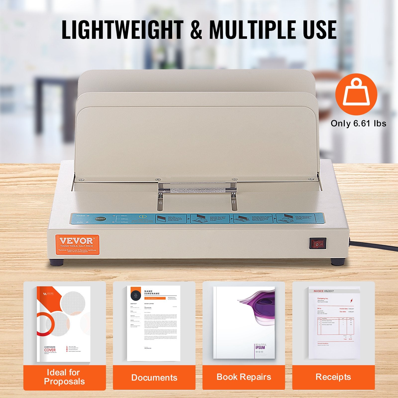 Thermal Binding Machine, 500 Sheets Capacity Book Binding Machine, Thermal Book Binder 50mm Binding Thickness V952-JZJ20500Z126NIUG7V3