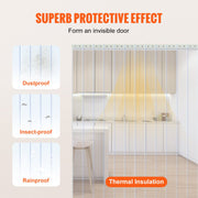 Strip Curtain, 3048 cm L x 30.5 cm W x 3 mm Thickness, Clear Ribbed PVC Curtain Strip Door Bulk Roll, Plastic V952-JZMLJZDLWWJCM7HTCV0