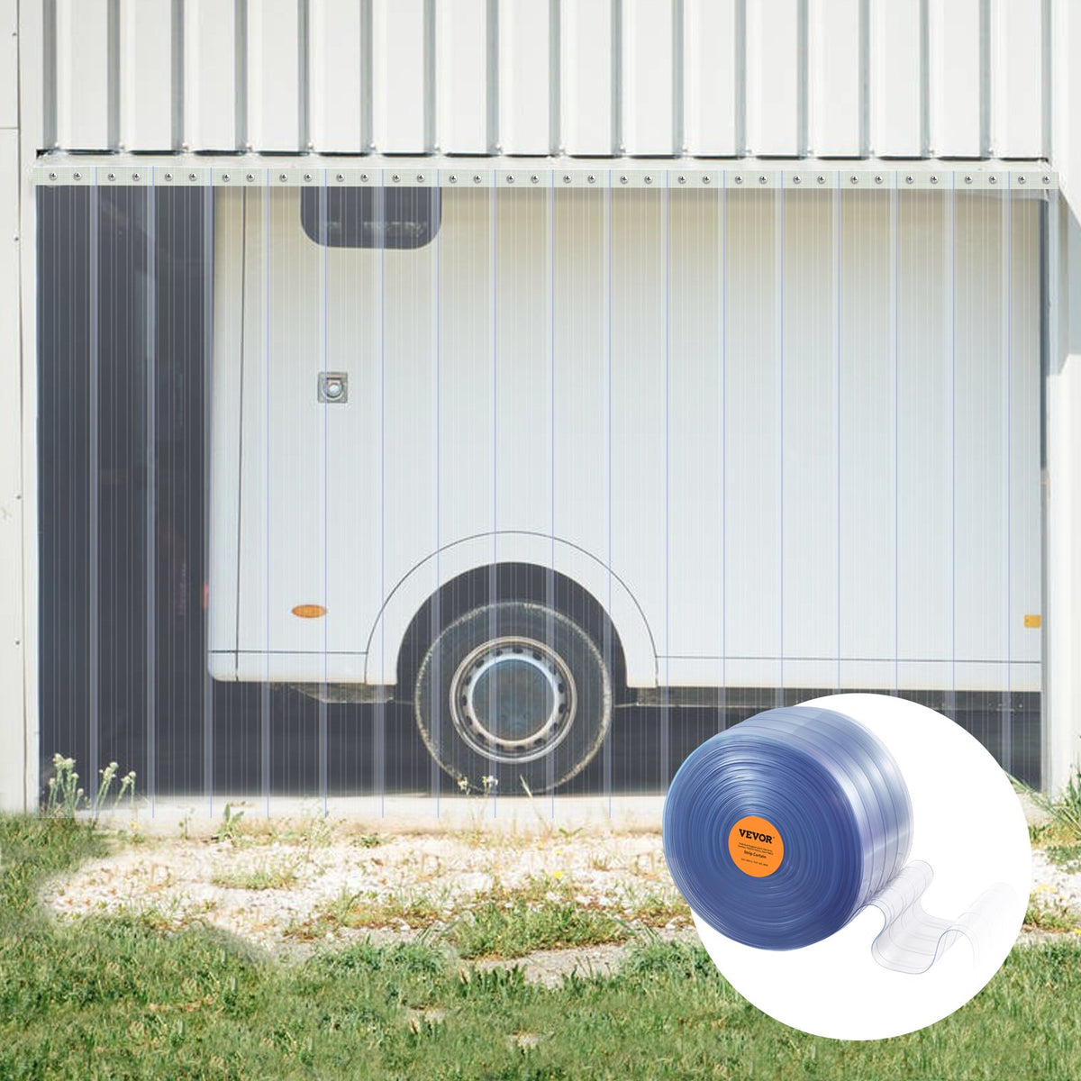 Strip Curtain, 3048 cm L x 30.5 cm W x 3 mm Thickness, Clear Ribbed PVC Curtain Strip Door Bulk Roll, Plastic V952-JZMLJZDLWWJCM7HTCV0