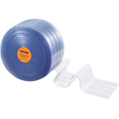 Strip Curtain, 3048 cm L x 30.5 cm W x 3 mm Thickness, Clear Ribbed PVC Curtain Strip Door Bulk Roll, Plastic V952-JZMLJZDLWWJCM7HTCV0