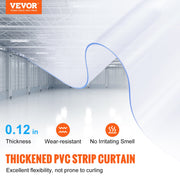 Strip Curtain, 3048 cm L x 30.5 cm W x 3 mm Thickness, Clear PVC Smooth Curtain Strip Door Bulk Roll, Plastic V952-JZMLJZGHMWJCMPNQ4V0