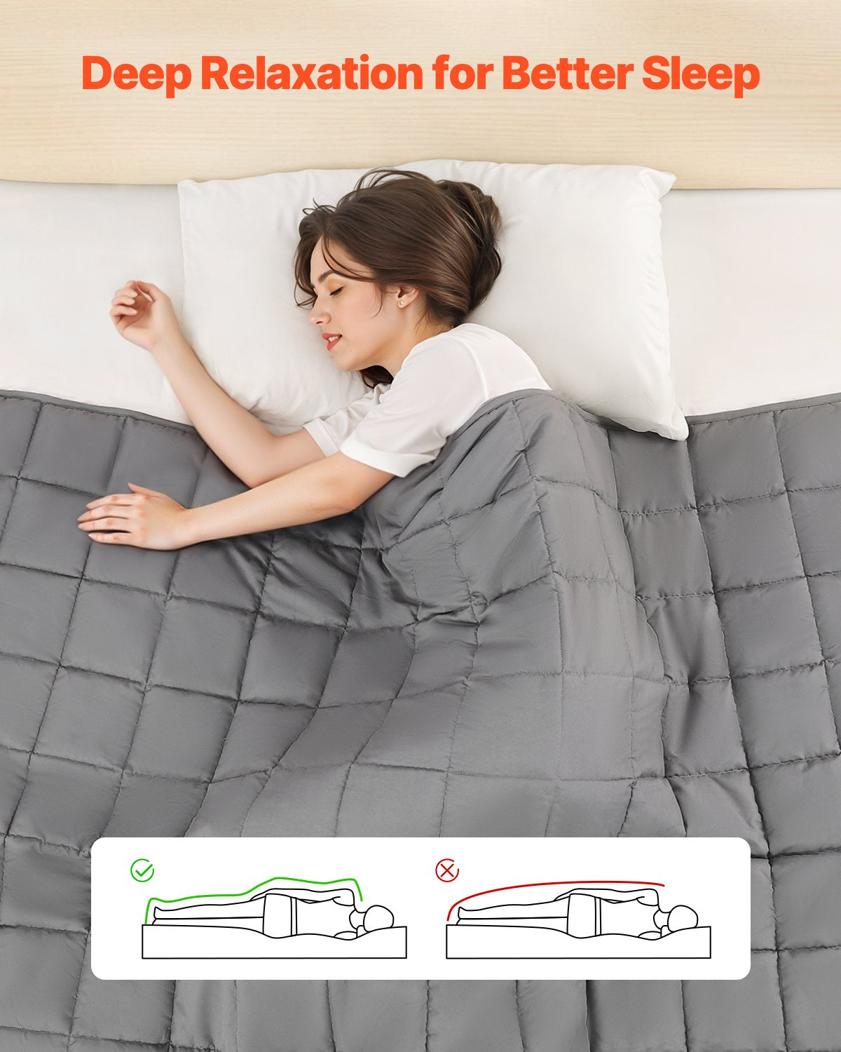 Weighted Blanket, 11 kg, 2235 x 2640 mm King Size, Cooling Breathable Heavy Blanket with Glass Beads, V952-JZMTDLBT25LBE74QP001V0