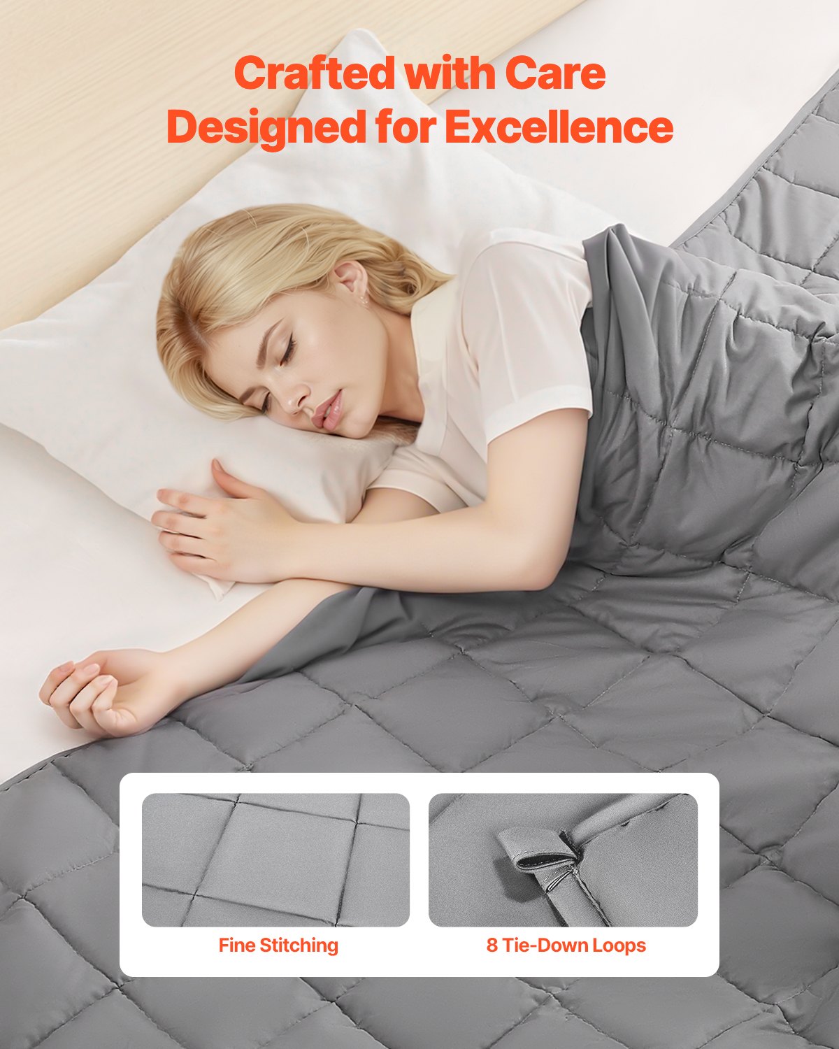 Weighted Blanket, 11 kg, 2235 x 2640 mm King Size, Cooling Breathable Heavy Blanket with Glass Beads, V952-JZMTDLBT25LBE74QP001V0