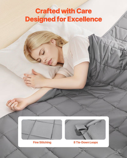 Weighted Blanket, 11 kg, 1524 x 2032 mm Queen Size, Cooling Breathable Heavy Blanket with Glass Beads, V952-JZMTDLBT25LBKZUM5001V0