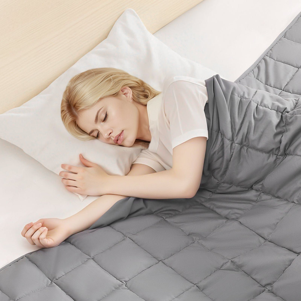 Weighted Blanket, 11 kg, 1524 x 2032 mm Queen Size, Cooling Breathable Heavy Blanket with Glass Beads, V952-JZMTDLBT25LBKZUM5001V0